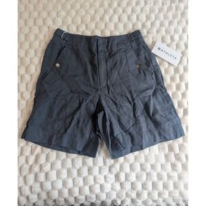 Athleta Voyager Linen Shorts Lightweight Travel Casual Blue‎ Gray Size 4